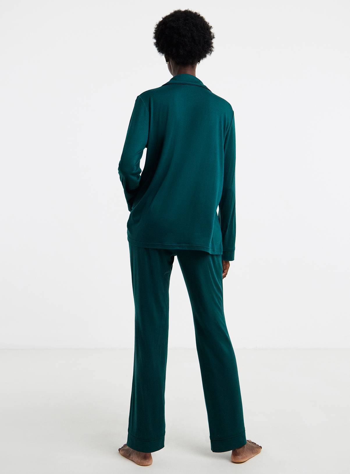 SIMPLY BE Viscose Blend Revere Pyjama Set 8-10 - Image 2